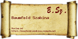 Baumfeld Szabina névjegykártya